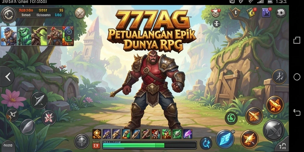 Tampilan menarik dari gameplay RPG dalam 777AG.