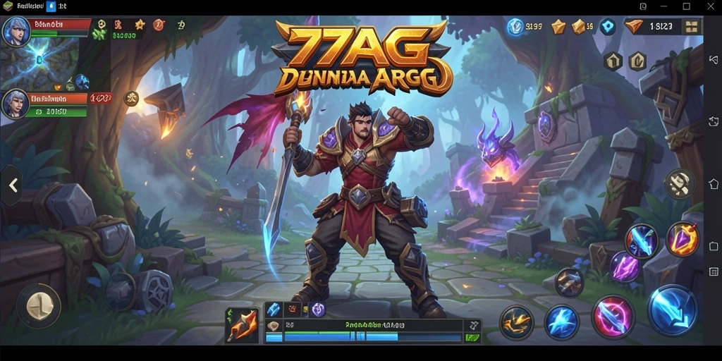 Screenshot gameplay ARPG menampilkan pertempuran epik di dunia fantasi.