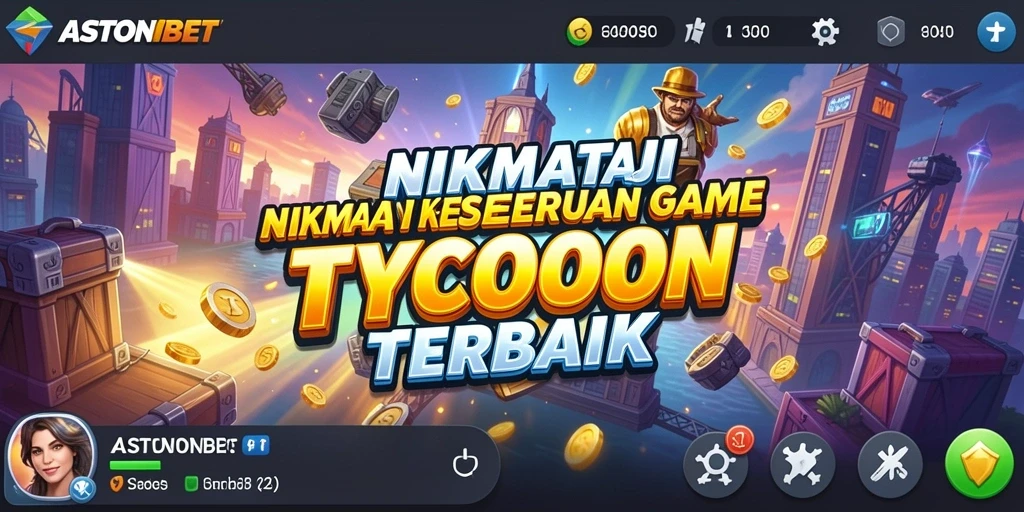 Tampilan gameplay <strong>ASTONBET</strong> yang menampilkan proses manajemen bisnis yang seru.