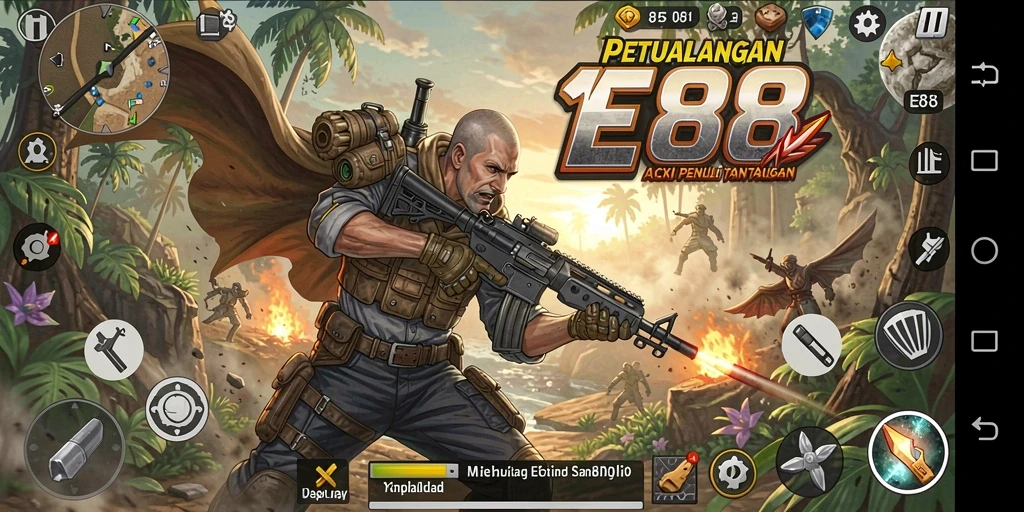 Tampilan gameplay E88 dengan aksi yang mendebarkan.