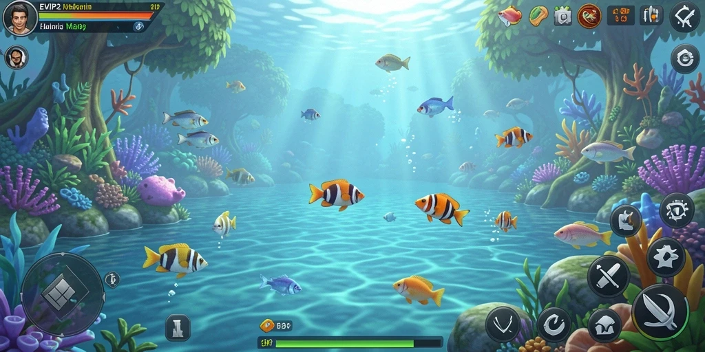 Tangkapan ikan yang spektakuler dalam gameplay EVIP2.