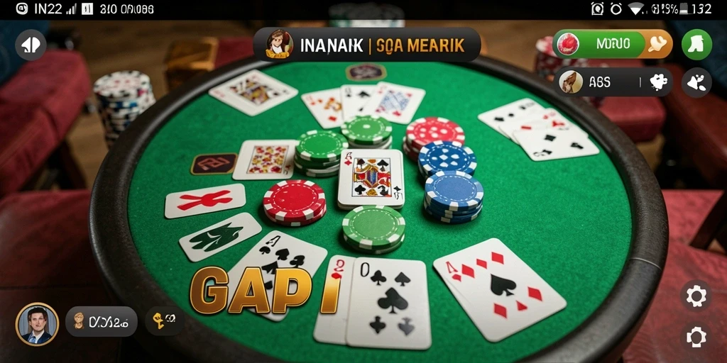 Tampilan gameplay Gaple IN22 yang seru dan menarik.