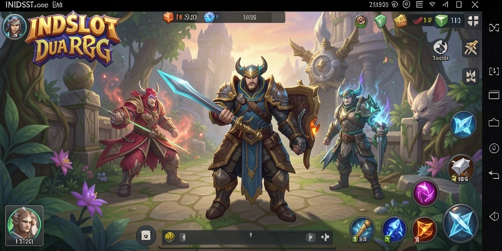 Tangkapan layar utama INDSLOT menunjukkan aksi gameplay RPG yang mendebarkan.