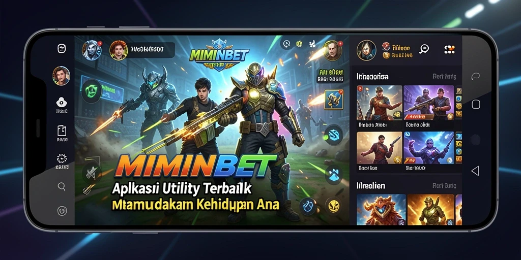 Tampilan antarmuka MIMINBET yang modern dan fungsional dalam aplikasi Utility.