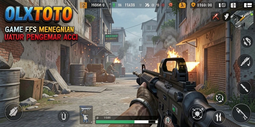Screenshot OLXTOTO menampilkan aksi menegangkan dalam gameplay FPS.