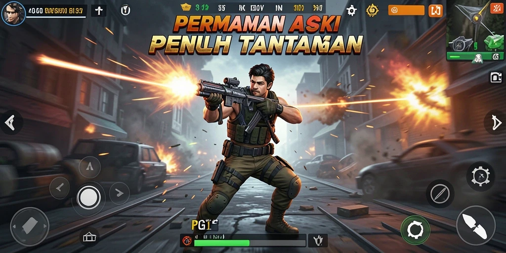Tampilan gameplay PG11 yang penuh aksi dan seru.