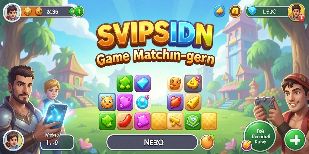 Tampilan gameplay seru dari SVIPSIDN dengan level Match-3 yang menarik.