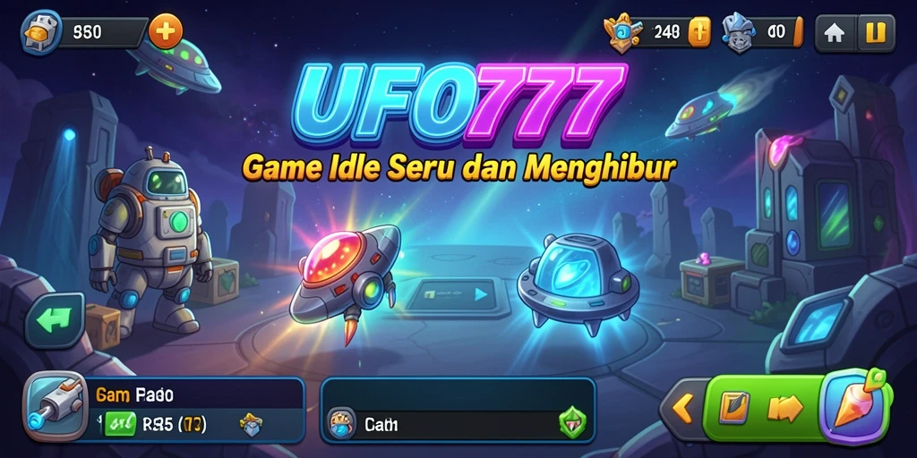 Screenshot utama UFO777 menampilkan gameplay Idle yang menawan.