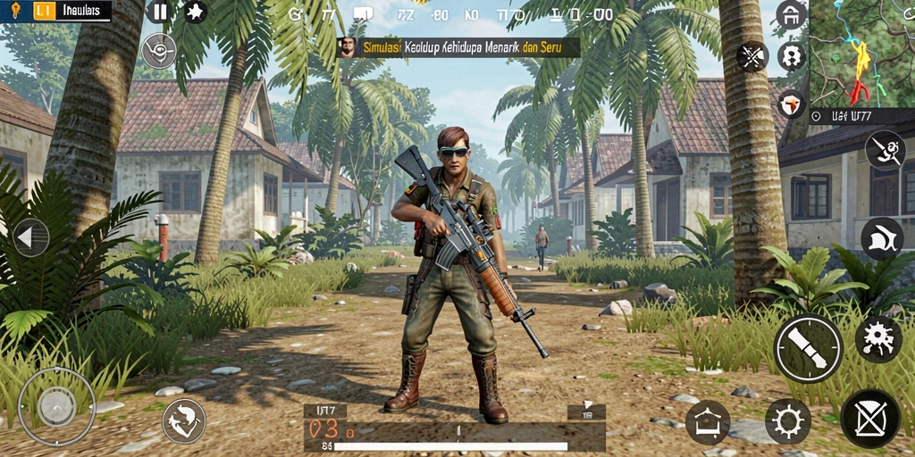Tampilan gameplay UT77 yang memukau dalam simulasi kehidupan.