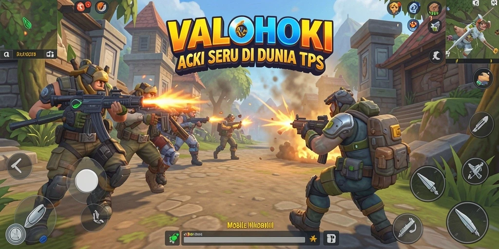 Tampilan gameplay aksi seru VALOHOKI dalam gaya TPS.