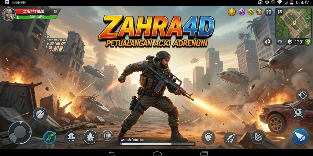 Tampilan seru dari gameplay action ZAHRA4D yang mendebarkan.