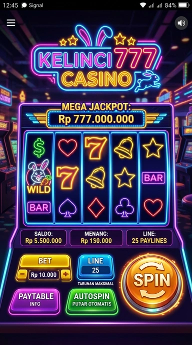 Tampilan utama aplikasi kelinci777 yang intuitif dan menarik.